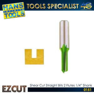 EZ CUT Shear Cut Straight Bits 2 Flutes 1/4" Shank