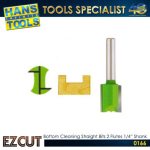 EZ Cut Bottom Cleaning Straight Bits 2 Flutes 1/4" Shank