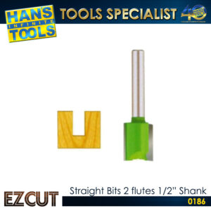 EZ CUT Straight Bits 2 Flutes 1/2" Shank