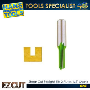 EZ CUT Shear Cut Straight Bits 2 Flutes 1/2" Shank
