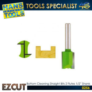 EZ CUT Bottom Cleaning Straight Bits 2 Flutes 1/2" Shank