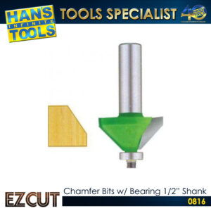 EZ CUT Chamfer Bits with Bearing 1/2" Shank
