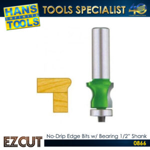 EZ CUT No-Drip Edge Bits with Bearing 1/2" Shank