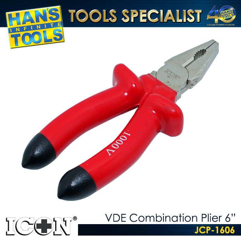 ICON JCP-1606 VDE (Insulated) Combination Plier 6" - Image 3