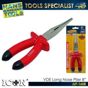 ICON JLP-1608 VDE Long Nose Plier 8"