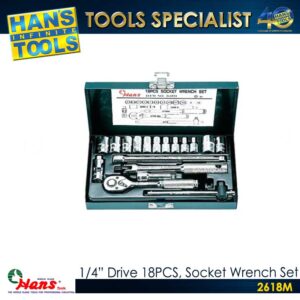 (Hans 2618M 1/4" Drive 18PCS. Socket Wrench Set)
