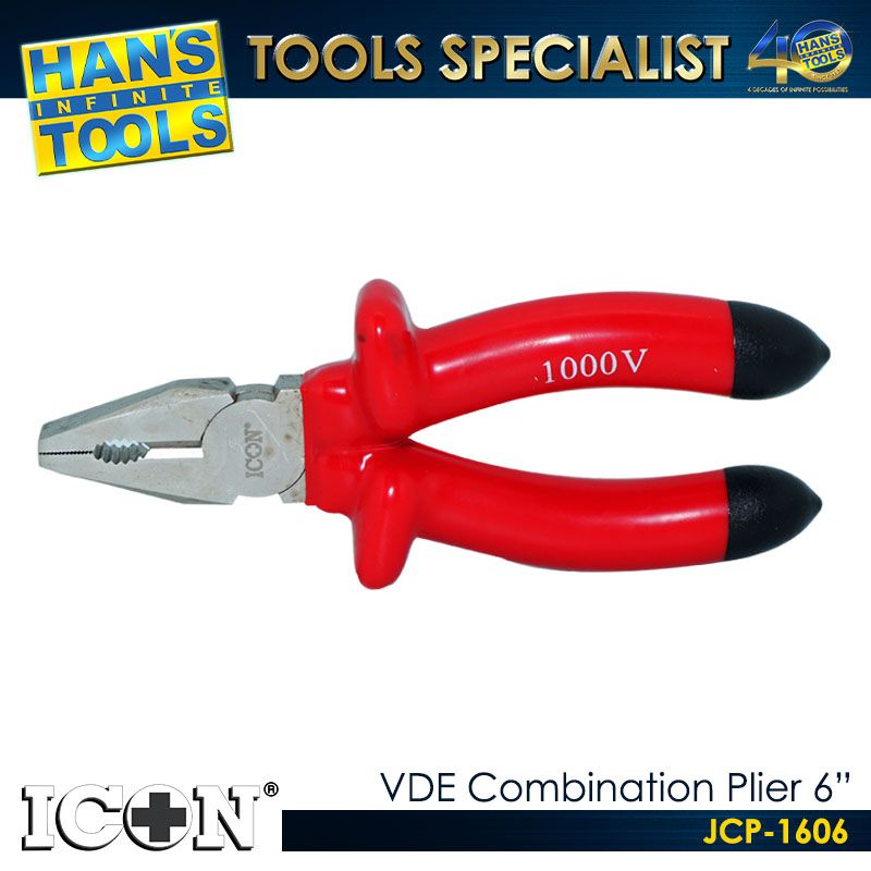ICON JCP-1606 VDE (Insulated) Combination Plier 6" - Image 2