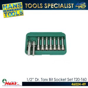 Hans 46024-49 1/2" Dr. Torx Bit Socket Set 9PCS [T20-T60]