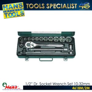 Hans 4618M 1/2" Dr. Socket Wrench Set 17PCS [10-32mm]