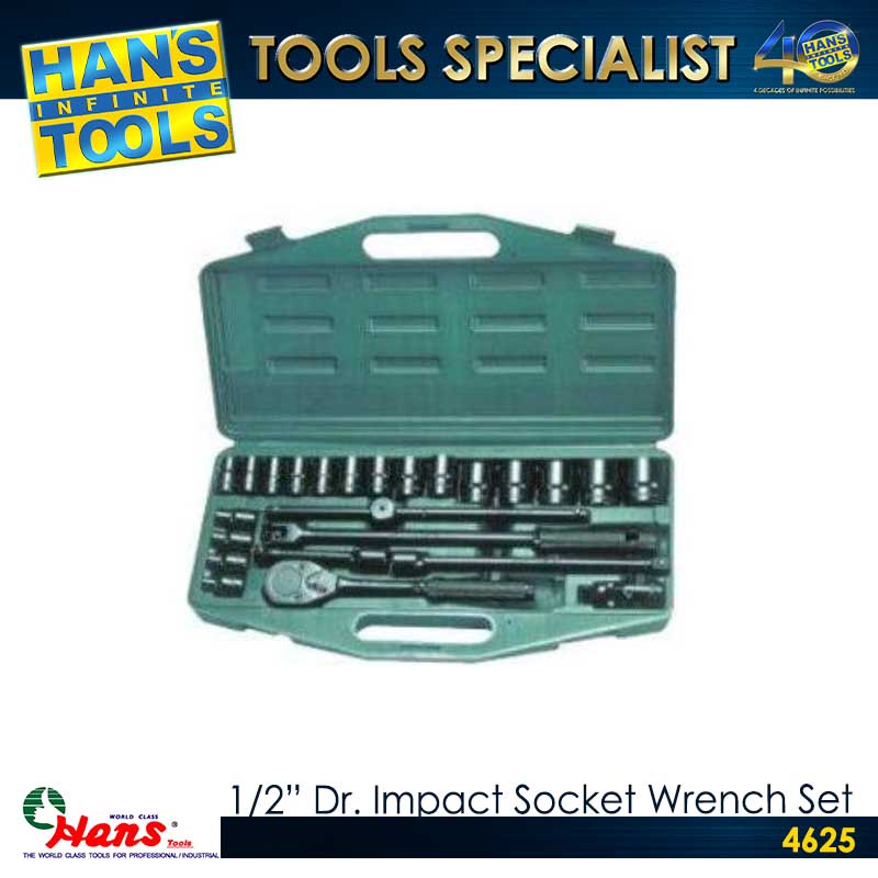 Hans 4625M 1/2" Dr. Impact Socket Wrench Set 25PCS - Image 2