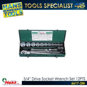 Hans 6617-2M 3/4" Drive Socket Wrench Set (12PTS)
