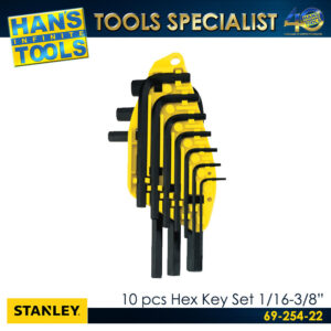 Stanley 69-254-22 10pcs Hex Key Set 1/16-3/8"