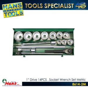 Hans 8614-2M 1" Drive 14PCS. Socket Wrench Set Metric