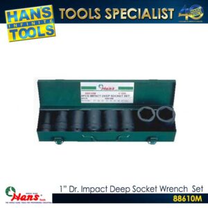 Hans 88610M 1" Dr. Impact Deep Socket Wrench Set [27-41mm]
