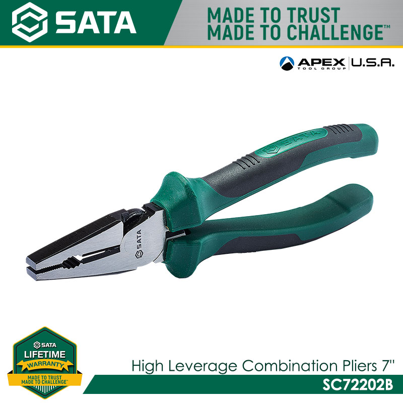 SATA SC72202B High Leverage Combination Pliers 7"