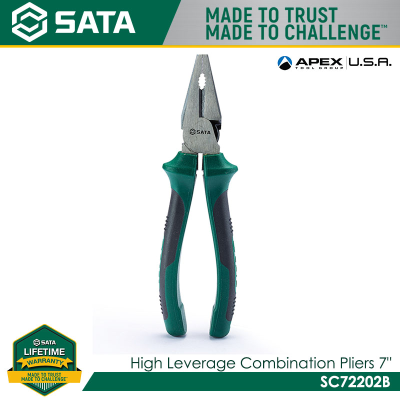 SATA SC72202B High Leverage Combination Pliers 7" - Image 2