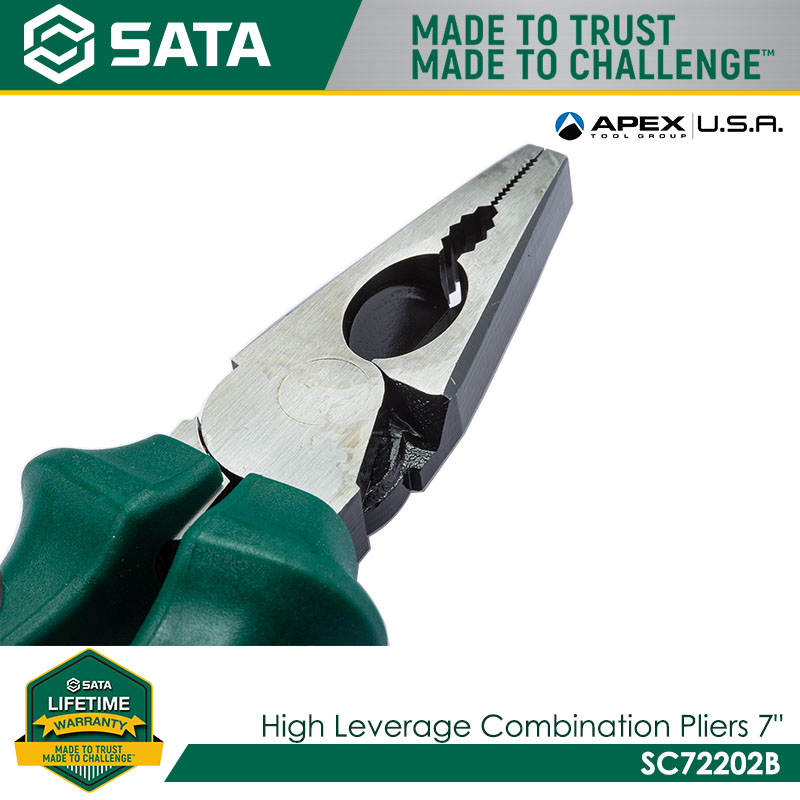 SATA SC72202B High Leverage Combination Pliers 7" - Image 3