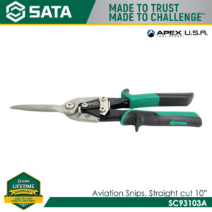 SATA SC93103A Aviation Snips, Straight Cut 10"