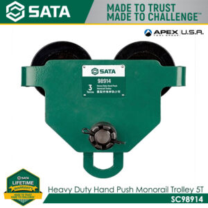 SATA SC98914 Heavy Duty Hand Push Monorail Trolley 5T