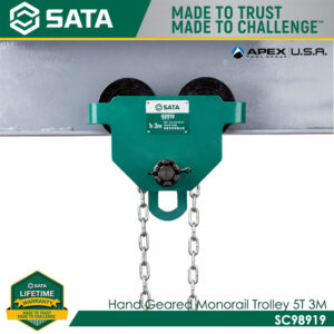 SATA SC98919 Hand Geared Monorail Trolley 5T 3M