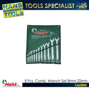 Hans 16608M 8Pcs. Comb. Wrench Set [8mm-22mm]