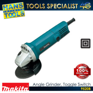 Makita 9520B Angle Grinder, Toggle Switch 100 mm (4") 670 W