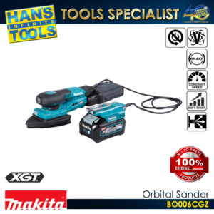 Makita BO006CGZ Battery Powered Variable Speed Random Orbital Sander with Built-InDust Extraction System 40V Max XGT BL AWS 100 x 150 mm (3-15/16" x 5-7/8")