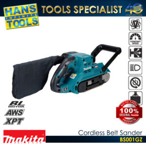 Makita BS001GZ Cordless Variable Speed Belt Sander with Anti-restartfunction 40V Max XGT BL AWS 76 mm x 533 mm (3" x 21")