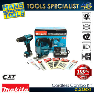 Makita CLX230X1 Cordless CXT Hammer Driver Drill, Jig Saw Combo Set