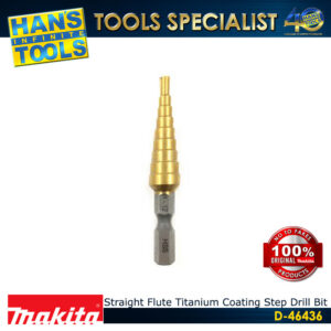 Makita D-46436 Straight Flute Titanium Coating Step Drill Bit 1/4x4-12mm