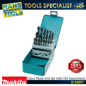 Makita D-54097 25pcs Metal Drill Bit HSS-R Assortment 1 to 13mm