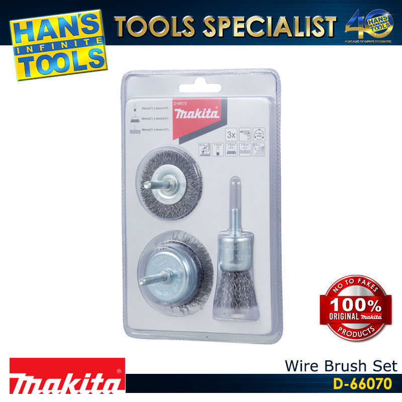 Makita D-66070 Wire Brush Set 3PCS 6mm - Image 3