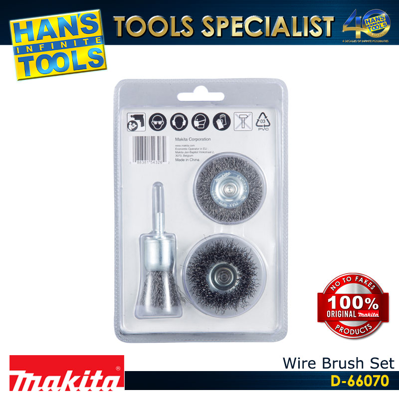 Makita D-66070 Wire Brush Set 3PCS 6mm - Image 2