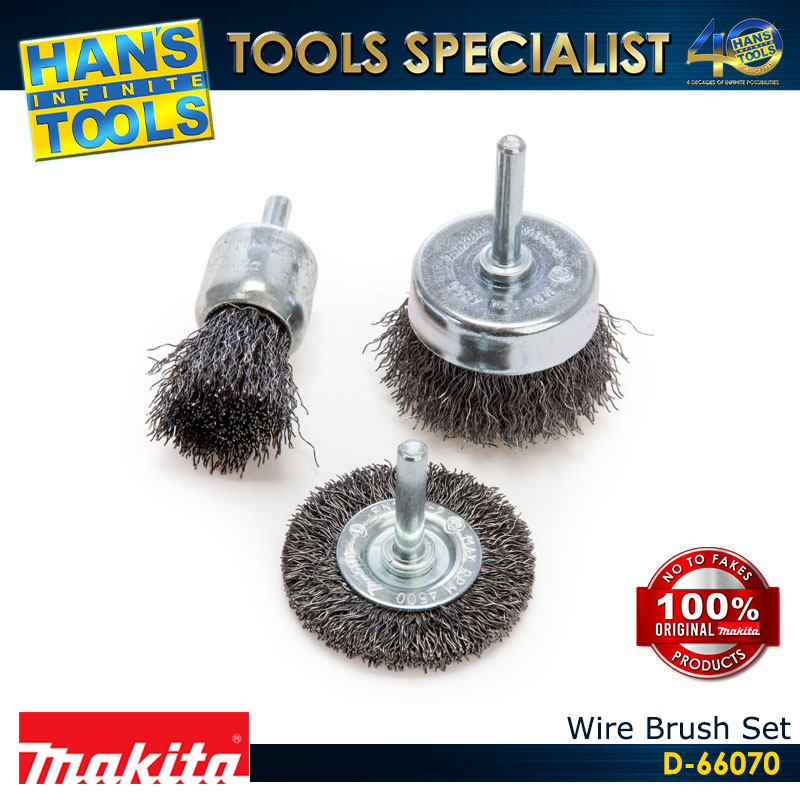 Makita D-66070 Wire Brush Set 3PCS 6mm