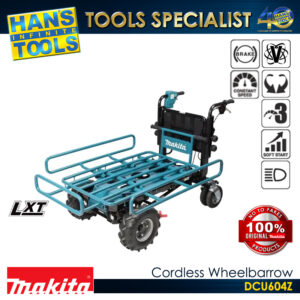 Makita DCU604Z Battery Powered Wheelbarrow, Electric Lift, 300 Kg Capacity 18V X2 (36V) LXT Brushless [Bare Tool Only]