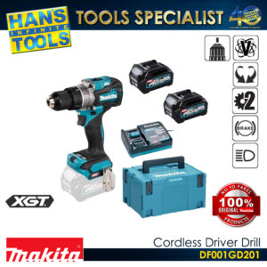 Makita DF001GD201 Cordless Driver Drill 40V Max XGT BL AFT XPT 13 mm (1/2") 125 N-m KIT SET