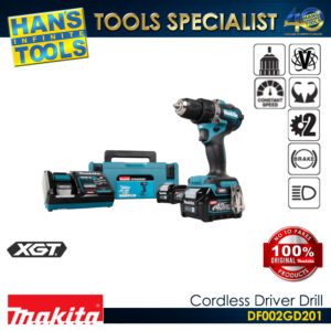 Makita DF002GA201 Cordless Driver Drill 40V Max XGT BL XPT 13 mm (1/2") 65 N-m (580 in.lbs.) KIT SET