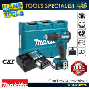 Makita DF332DWYE Cordless Driver Drill 12V Max CXT BL XPT 10 mm (3/8"), 32 N-m [KIT SET]