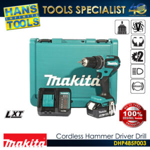 Makita DHP485F003 Cordless Hammer Driver Drill 18V LXT BL XPT 13 mm (1/2″) 50 N-m