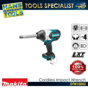 Makita DTW1005Z  Cordless 3/4" (19mm) 1,360 N-m (1,000 ft.lbs) Impact Wrench 18V LXT BL XPT [Battery and Charger are Sold Separately]