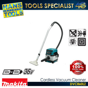 Makita DVC860LZ Cordless 8 L Dust Class L Vacuum Cleaner (Wet & Dry) Corded 18V X2 (36V) LXT [Battery and Charger are Sold Separately]
