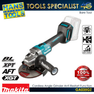 Makita GA035GZ Cordless 150mm (6") Angle Grinder Anti Restart Function Slide Switch Lock On [Battery and Charger are Sold Separately]