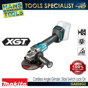 Makita GA035GZ Cordless 150mm (6") Angle Grinder Anti Restart Function Slide Switch Lock On [Bare Tool Only]
