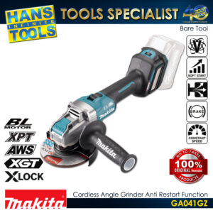 Makita GA041GZ Cordless 125mm (5") Angle Grinder Anti Restart Function Slide Switch Lock On X-LOCK 40Vmax XGT BL AWS AFT [Battery and Charger are Sold Separately]