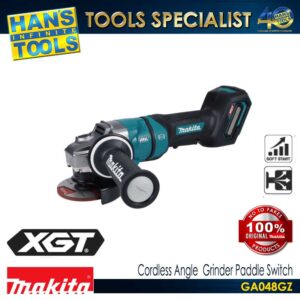 Makita GA048GZ Cordless 100mm (4") Angle Grinder Anti Restart Function Electric Brake Paddle Switch 40Vmax XGT BL AFT XPT [Bare Tool Only]