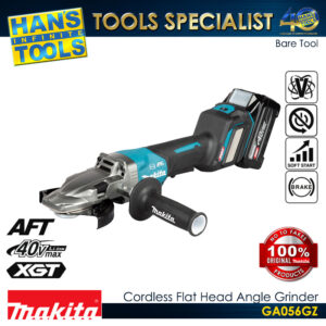 Makita GA056GZ Cordless 125mm (5") Flat Head Angle Grinder 40Vmax XGT BL AFT XPT [Battery and Charger are Sold Separately]