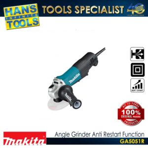 Makita GA5051R Angle Grinder Anti Restart Function Paddle Switch Undetachable Wheel Cover 125 mm(5") 1,300 W