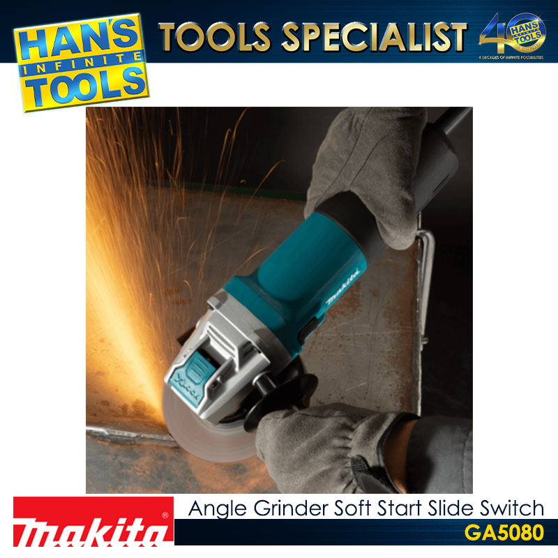 Makita GA5080 Angle Grinder Soft Start Slide Switch X-LOCK 125 mm (5") 1,400 W - Image 2