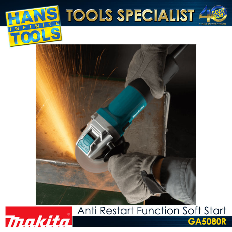 Makita GA5080R Angle Grinder Soft Start Anti Restart Slide Switch X-LOCK 125mm (5") 1,400 W - Image 2
