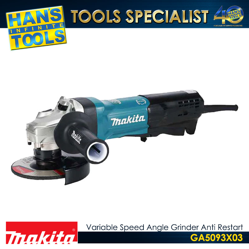 Makita GA5093X03 Variable Speed Angle Grinder Anti Restart Function Soft Start Paddle Switch 125mm (5") 1,900 W SJS II AFT - Image 3